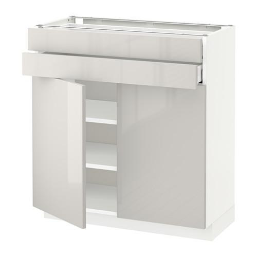 METOD/MAXIMERA напольный шкаф/2дверцы/2ящика цвет алюминия