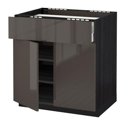 МЕТОД / МАКСИМЕРА Нплн шк д/врч пнл/ящ/плк/2дв - 80x60 см, Рингульт глянцевый серый, под дерево черный МЕТОД / МАКСИМЕРА Нплн шк д/врч пнл/ящ/плк/2дв - 80x60 см, Рингульт глянцевый серый, под дерево черный