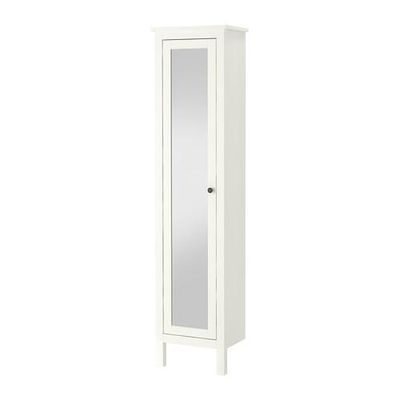Hemnes Tall Cabinet With Mirror Door, Tall White Cabinet With Mirror