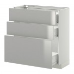 МЕТОД / ФОРВАРА Нплн шк 3 фрнт/3 средн ящика - белый, Гревста нержавеющ сталь, 80x37 см МЕТОД / ФОРВАРА Нплн шк 3 фрнт/3 средн ящика - белый, Гревста нержавеющ сталь, 80x37 см