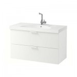 ГОДМОРГОН / ЭДЕБОВИКЕН Шкаф для раковины с 2 ящ - белый