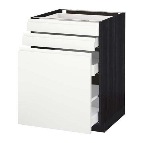 МЕТОД / МАКСИМЕРА Нплн шк с вдв мдл/2 фрнт - под дерево черный, Воксторп белый, 60x60 см