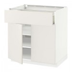 МЕТОД / ФОРВАРА Напольный шкаф+ящик/2дверцы - 80x60 см, Веддинге белый, белый