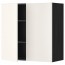 МЕТОД Навесной шкаф с полками/2дверцы - под дерево черный, Веддинге белый, 80x80 см