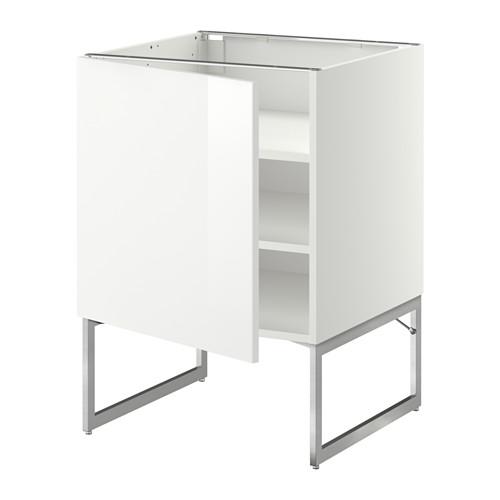 МЕТОД Напольный шкаф с полками - белый, Рингульт глянцевый белый, 60x60x60 см