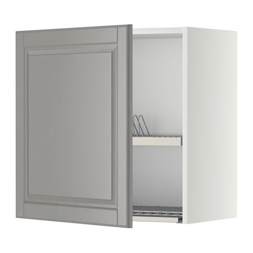 МЕТОД Шкаф навесной с сушкой - белый, Будбин серый, 60x60 см