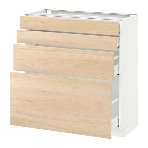 METOD/MAXIMERA напольн шкаф 4 фронт панели/4 ящика оцинковка