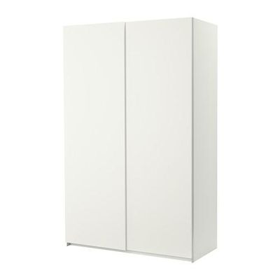 ПАКС Гардероб с раздвижными дверьми - Хасвик белый, 150x43x236 см
