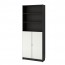 БИЛЛИ / МОРЛИДЕН Шкаф книжный со стеклянными дверьми - черно-коричневый/стекло