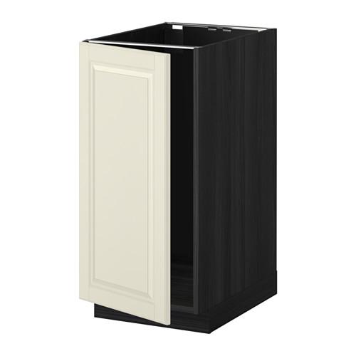 METOD наполный шкаф д/мойки/мусорн конт черный/Будбин белый с оттенком 40x60 см