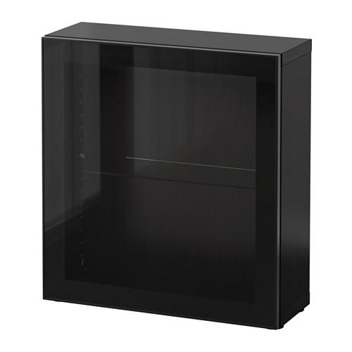 БЕСТО Стеллаж со стеклянн дверью - черно-коричневый/Глассвик черный/прозрачное стекло БЕСТО Стеллаж со стеклянн дверью - черно-коричневый/Глассвик черный/прозрачное стекло