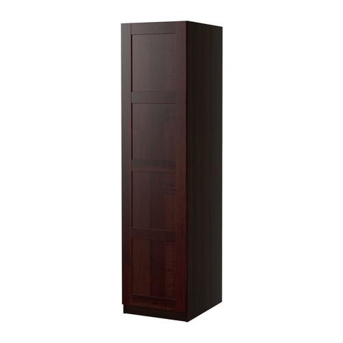PAX гардероб с 1 дверью черно-коричневый/Бергсбу черно-коричневый 49.8x60x201.2 cm
