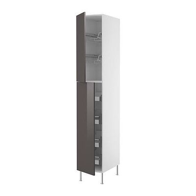 ФАКТУМ Высокий шкаф с ящиками/пров корзин - Абстракт серый, 40x233 см