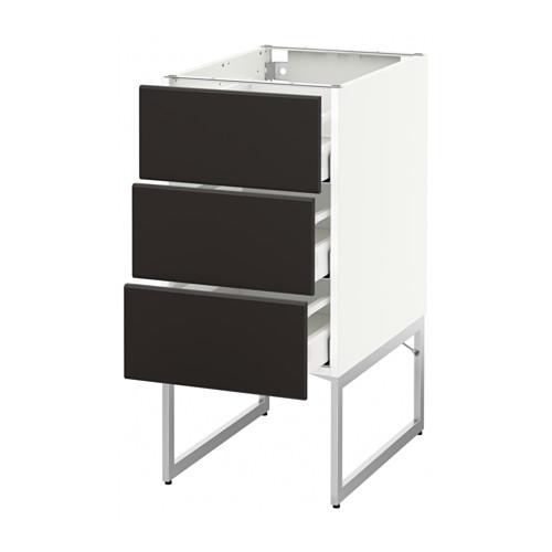 МЕТОД / МАКСИМЕРА Нплн шк 3 фрнт/3 средн ящика - белый, Кунгсбакка антрацит, 40x60x60 см МЕТОД / МАКСИМЕРА Нплн шк 3 фрнт/3 средн ящика - белый, Кунгсбакка антрацит, 40x60x60 см