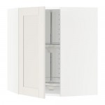 METOD угл нвсн шкф с вращающ секц белый/Сэведаль белый 67.5x67.5x80 cm