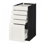 МЕТОД / ФОРВАРА Напольный шкаф с 5 ящиками - 40x60 см, Сэведаль белый, под дерево черный МЕТОД / ФОРВАРА Напольный шкаф с 5 ящиками - 40x60 см, Сэведаль белый, под дерево черный