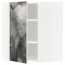 МЕТОД Угловой навесной шкаф с полками - белый, Кальвиа с печатным рисунком, 68x80 см