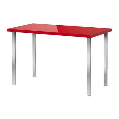 ЛИННМОН/ГОДВИН Стол - глянцевый красный/хромированный