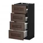 МЕТОД / ФОРВАРА Напольн шкаф 4 фронт панели/4 ящика - под дерево черный, Эдсерум под дерево коричневый, 40x37 см МЕТОД / ФОРВАРА Напольн шкаф 4 фронт панели/4 ящика - под дерево черный, Эдсерум под дерево коричневый, 40x37 см