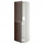 МЕТОД Высок шкаф д холодильн/мороз - белый, Эдсерум под дерево коричневый, 60x60x200 см