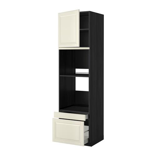 МЕТОД / МАКСИМЕРА Выс шкаф д/дхвк/комб дхвк+двр/2ящ - под дерево черный, Будбин белый с оттенком, 60x60x220 см МЕТОД / МАКСИМЕРА Выс шкаф д/дхвк/комб дхвк+двр/2ящ - под дерево черный, Будбин белый с оттенком, 60x60x220 см