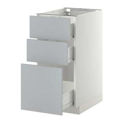 МЕТОД / ФОРВАРА Напольный шкаф с 3 ящиками - 40x60 см, Веддинге серый, белый МЕТОД / ФОРВАРА Напольный шкаф с 3 ящиками - 40x60 см, Веддинге серый, белый
