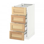 МЕТОД / МАКСИМЕРА Напольн шкаф 4 фронт панели/4 ящика - белый, Торхэмн естественный ясень, 40x60 см МЕТОД / МАКСИМЕРА Напольн шкаф 4 фронт панели/4 ящика - белый, Торхэмн естественный ясень, 40x60 см