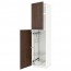МЕТОД Выс шк с отд д/акс д/убрк - белый, Эдсерум под дерево коричневый, 60x60x240 см