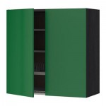 МЕТОД Навесной шкаф с посуд суш/2 дврц - 80x80 см, Флэди зеленый, под дерево черный МЕТОД Навесной шкаф с посуд суш/2 дврц - 80x80 см, Флэди зеленый, под дерево черный