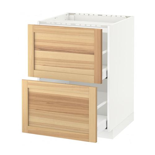 МЕТОД / МАКСИМЕРА Напольн шкаф/2фронт пнл/3ящика - белый, Торхэмн естественный ясень, 60x60 см МЕТОД / МАКСИМЕРА Напольн шкаф/2фронт пнл/3ящика - белый, Торхэмн естественный ясень, 60x60 см