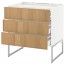 МЕТОД / МАКСИМЕРА Напольн шкаф/3фронт пнл/3ящика - белый, Экестад дуб, 80x60x60 см