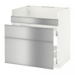 МЕТОД / МАКСИМЕРА Нап шкаф п/мойку ДУМШЁ/3фасада/2ящ - белый, Гревста нержавеющ сталь, 80x60 см МЕТОД / МАКСИМЕРА Нап шкаф п/мойку ДУМШЁ/3фасада/2ящ - белый, Гревста нержавеющ сталь, 80x60 см