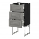 МЕТОД / МАКСИМЕРА Нплн шк 3 фрнт/3 средн ящика - под дерево черный, Будбин серый, 40x37x60 см МЕТОД / МАКСИМЕРА Нплн шк 3 фрнт/3 средн ящика - под дерево черный, Будбин серый, 40x37x60 см