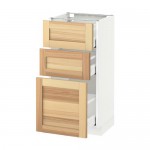 МЕТОД / МАКСИМЕРА Напольный шкаф с 3 ящиками - белый, Торхэмн естественный ясень, 40x37 см МЕТОД / МАКСИМЕРА Напольный шкаф с 3 ящиками - белый, Торхэмн естественный ясень, 40x37 см