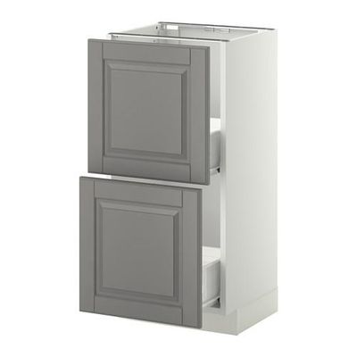 МЕТОД / ФОРВАРА Напольный шкаф с 2 ящиками - 40x37 см, Будбин серый, белый МЕТОД / ФОРВАРА Напольный шкаф с 2 ящиками - 40x37 см, Будбин серый, белый