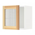 МЕТОД Навесной шкаф со стеклянной дверью - белый, Торхэмн естественный ясень