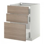 МЕТОД / ФОРВАРА Напольный шкаф с 3 ящиками - 60x60 см, Брокхульт под грецкий орех светло-серый, белый МЕТОД / ФОРВАРА Напольный шкаф с 3 ящиками - 60x60 см, Брокхульт под грецкий орех светло-серый, белый