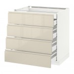 МЕТОД / МАКСИМЕРА Нплн шк 4фрнт/2нзк/3срд ящ - белый, Воксторп глянцевый светло-бежевый, 80x60 см МЕТОД / МАКСИМЕРА Нплн шк 4фрнт/2нзк/3срд ящ - белый, Воксторп глянцевый светло-бежевый, 80x60 см