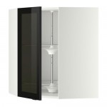 МЕТОД Углов навесн шк с врщ скц/сткл дв - белый, Ютис дымчатое стекло/черный, 68x80 см МЕТОД Углов навесн шк с врщ скц/сткл дв - белый, Ютис дымчатое стекло/черный, 68x80 см