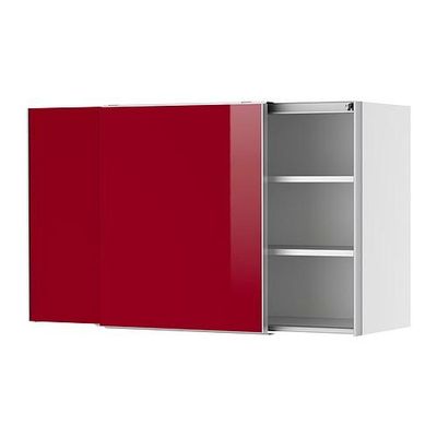 ФАКТУМ Навесной шкаф с рздвжн дверц - Абстракт красный, 120x92 см