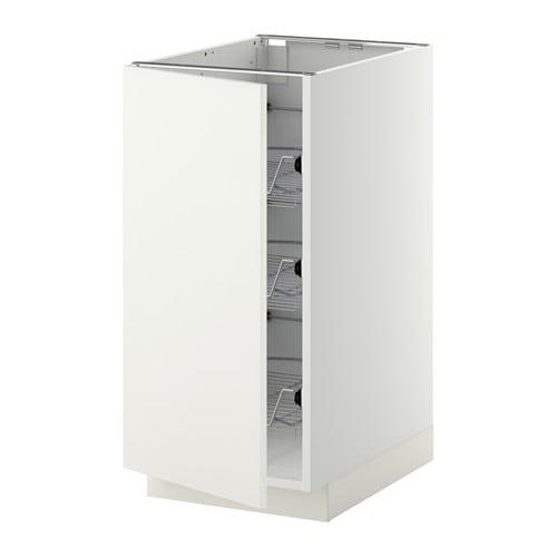 МЕТОД Напольный шкаф с проволочн ящиками - белый, Хэггеби белый, 40x60 см