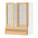 МЕТОД / ФОРВАРА Навесной шкаф/2 стек дв/2 ящика - белый, Торхэмн естественный ясень, 60x80 см