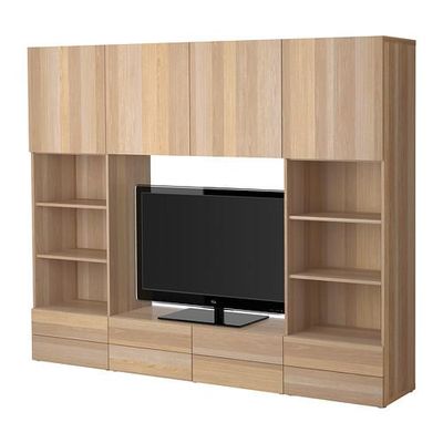 БЕСТО Шкаф для ТВ, комбинация - под беленый дуб БЕСТО Шкаф для ТВ, комбинация - под беленый дуб