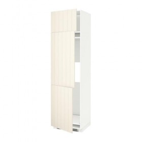 МЕТОД Выс шкаф для хол/мороз с 3 дверями - белый, Хитарп белый с оттенком, 60x60x220 см