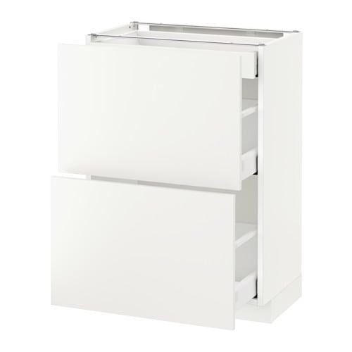МЕТОД / МАКСИМЕРА Напольный шкаф/2фасада/3ящика - белый, Хэггеби белый, 60x37 см МЕТОД / МАКСИМЕРА Напольный шкаф/2фасада/3ящика - белый, Хэггеби белый, 60x37 см