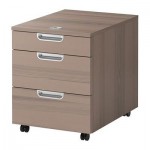 ГАЛАНТ Тумба с ящиками на колесах - серый