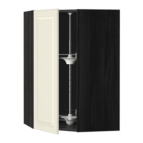 МЕТОД Угл нвсн шкф с вращающ секц - под дерево черный, Будбин белый с оттенком, 68x100 см МЕТОД Угл нвсн шкф с вращающ секц - под дерево черный, Будбин белый с оттенком, 68x100 см