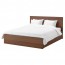 МАЛЬМ Каркас кровати+2 кроватных ящика - 160x200 см, Лонсет, коричневая морилка ясеневый шпон