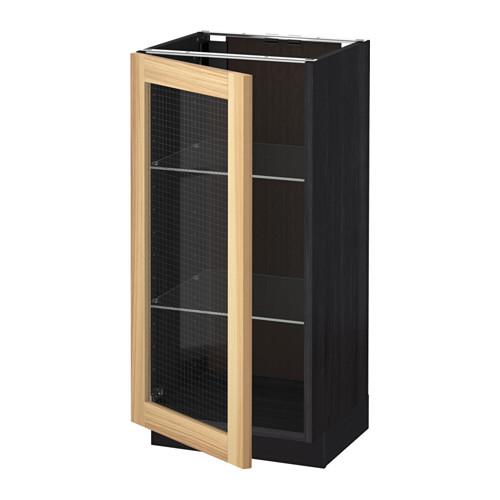 МЕТОД Напольный шкаф со стекл дверцей - под дерево черный, 40x37x80 см МЕТОД Напольный шкаф со стекл дверцей - под дерево черный, 40x37x80 см