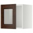 МЕТОД Навесной шкаф со стеклянной дверью - белый, Эдсерум под дерево коричневый